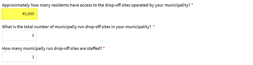 Population served by drop-off program Population served by drop-off program