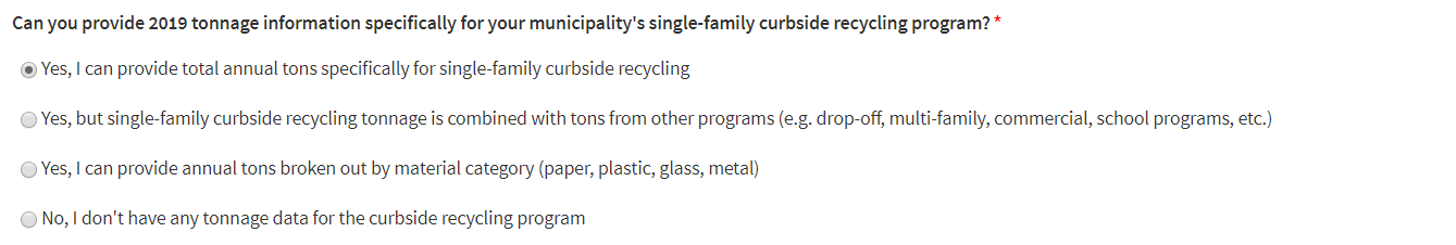 SF Curbside Recycling Tonnage SF Curbside Recycling Tonnage