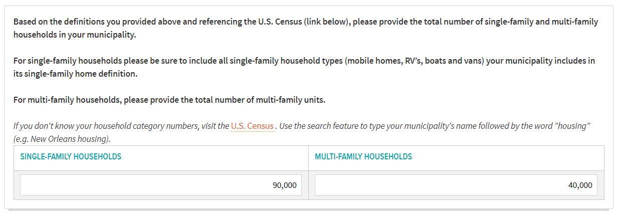 Single-family and multi-family household numbers Single-family and multi-family household numbers